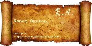 Rancz Agaton névjegykártya